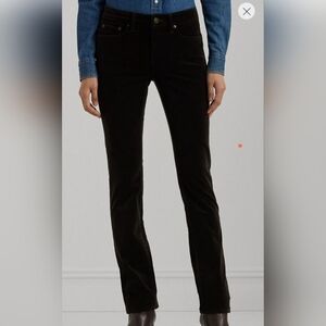 Ralph Lauren Black Corduroy Straight Leg Pants Size 4 Midrise Capsule